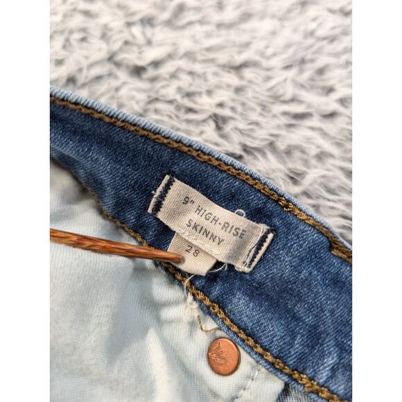 Madewell Jeans Women 28 Blue High Rise Skinny Distressed Stretch Normcore Grunge - Picture 4 of 10